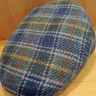 Visera BEIRETS de lana cuadros azul/verde/mostaza/caldero - Imagen 2